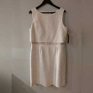 Tahari White Eyelet Dress Size 16